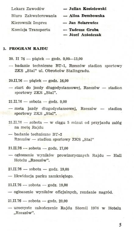 Rajd Stomil - 1976r
